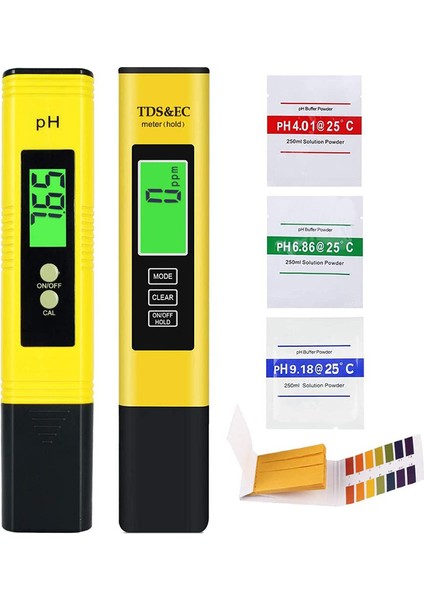 Ph Ölçer Dijital Su Kalitesi Testi Tds Ph Ec Sıcaklık 4'ü 1 Arada, LCD Ekran Kalemi Otomatik Kalibrasyon (Yurt Dışından)