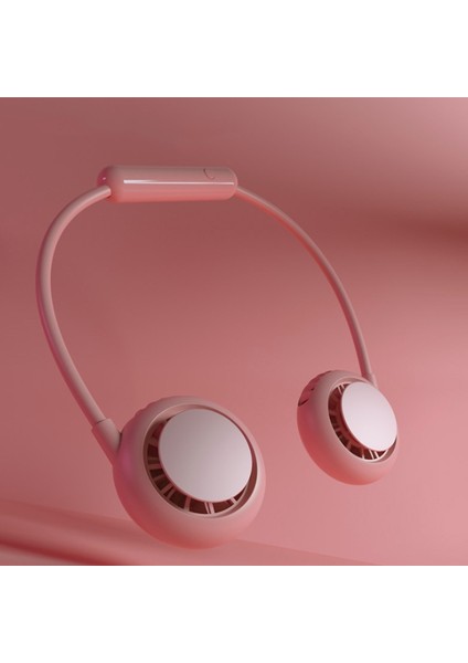 Mini Fan Taşınabilir Asılı Boyun Bandı USB Şarj Edilebilir Çift Fanlar Hava Soğutucu Klima Elektrikli Masa Pembe (Yurt Dışından) indirimleri