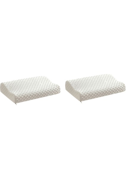 2x Bellek Köpük Yastık Ortopedik Yastık Lateks Boyun Yastık Fiber Yavaş Ribaund Yumuşak Yastık Masajı Servikal Sağlık (Yurt Dışından)