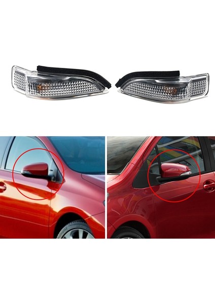1 Çift Kanat Ayna Göstergesi Dönüş Sinyali Lambası Yan 81740-52050 81730-52100 Yarıs Prius ile Uyumlu (Yurt Dışından)