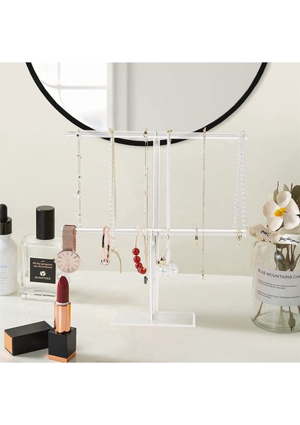 2x Takı Standı Kolye Tutucu, Takı Ekran Tutucu, Kolye ve Bilezik Asılı Organizatör, Şeffaf Kule Standı (Yurt Dışından) fırsatları