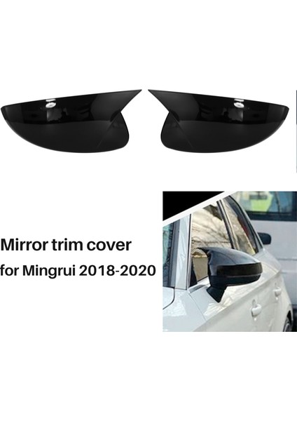 Araba Parlak Siyah Öküz Boynuz Dikiz Yan Cam Ayna Kapağı Trim Çerçeve Yan Ayna Kapakları ile Uyumlu 2018-2020 (Yurt Dışından) modelleri