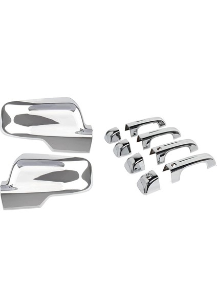 Dikiz Aynası Kapağı Ram 1500 2019-2021 ile Uyumlu Aksesuarlar Akıllı Anahtar Deliği Gümüş ile Kapı Kolu Kapağı Dekor Trim (Yurt Dışından)