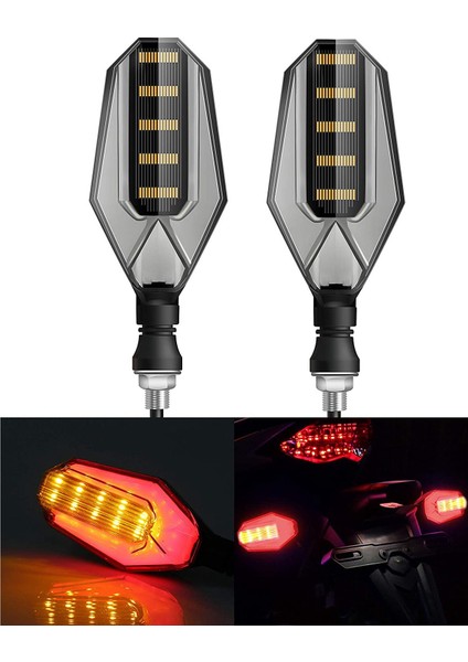 1pair 30LEDS 12V Motosiklet Dönüş Sinyali Su Geçirmez Yanıp Sönen Ön Arka Göstergeler (Kırmızı) (Yurt Dışından) fiyatları