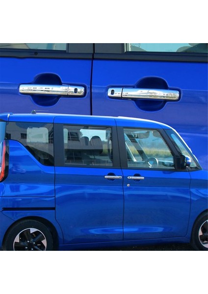 Takım 4 Kapı Kolu Krom Kapak Trim ile Uyumlu Delica Mini 2023 2024 Dış Dış Kapı Kolu Koruma Kapakları (Yurt Dışından)