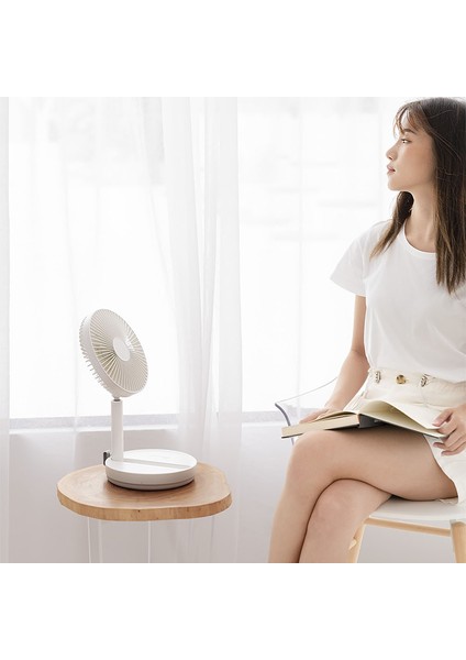 Taşınabilir Sallayarak Ayakta Yer Vantilatörü USB Şarj Edilebilir Katlanabilir Elektrikli Ofis Masaüstü Ayarlanabilir Hava Soğutucu (Yurt Dışından)