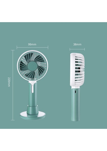 USB El Tipi Fan Masası Soğutma 1200MAH Şarj Edilebilir Pil ile 3 Hız Ayarı (Yurt Dışından)