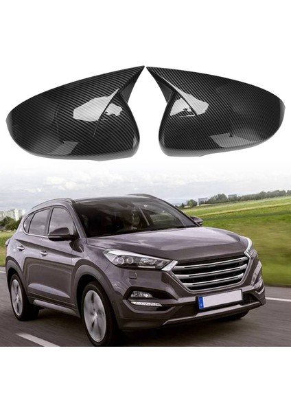 Araba Karbon Fiber Öküz Boynuz Dikiz Yan Cam Ayna Kapağı Trim Çerçeve Yan Ayna Kapakları ile Uyumlu 2015-2020 (Yurt Dışından) modelleri