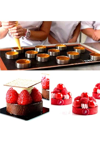 Торт В Форме,10 Paslanmaz Çelik Delikli Tart Yüzük, 5 cm Delikli Kek Mousse Yüzük, Pişirme Tatlı Yüzük Için Dıy Yuvarlak Tart Yüzükler (Yurt Dışından) fiyatları