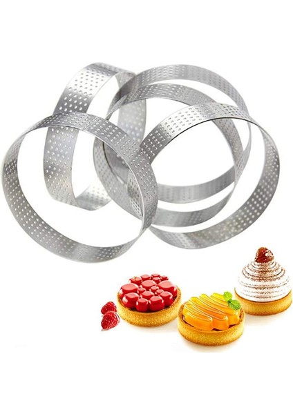 Торт В Форме,10 Paslanmaz Çelik Delikli Tart Yüzük, 5 cm Delikli Kek Mousse Yüzük, Pişirme Tatlı Yüzük Için Dıy Yuvarlak Tart Yüzükler (Yurt Dışından) modelleri