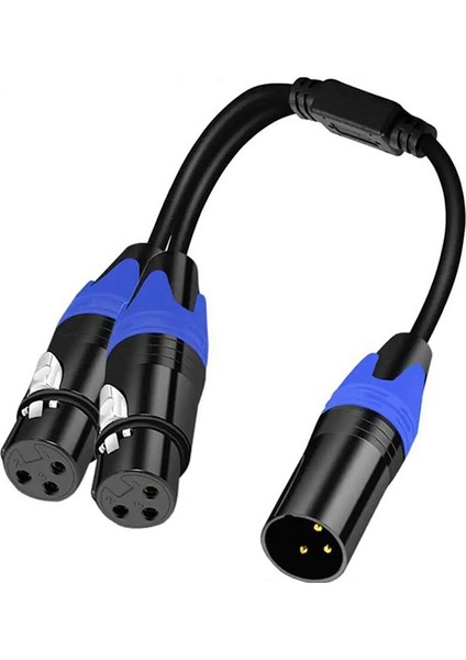 1 Erkek - 2 Kadın Xlr Y Splitter Mikrofon Kablosu, 3pin Xlr Erkek - Çift Xlr Dişi Y-Splitter Dengeli Mikrofon Kabloları (1 Adet) (Yurt Dışından)