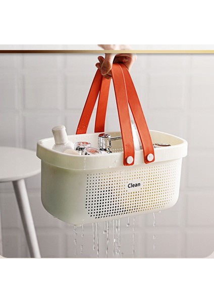 Banyo Banyo Sepeti Taşınabilir Depolama Sepeti Çamaşır Sabunu Kozmetik Duş Depolama Sepeti Çeşitli Eşyalar Saklama Kutusu C (Yurt Dışından)