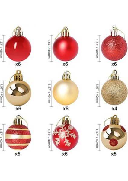 Декоративные ПОДАРКИ,200 Adet Noel Ağacı Süsleri Topları Biblo Noel Partisi Asılı Top Süsler Noel Ev Için Yeni Yıl Hediyesi (Yurt Dışından)