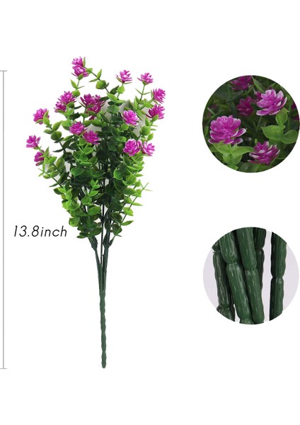 Человеческие Цветы,8 Paketler Yapay Çiçekler Bitkiler Sahte Bahçe Sundurma Pencere Kutusu Dekor Için Sahte Yeşillik Çalılar (Fuşya Yeşil) (Yurt Dışından)
