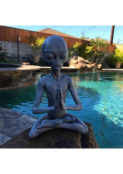 Декоративные Подарки,3x Büyücülük Meditasyon Uzaylı Heykeli Mini Reçine Süs Uzaylı Bahçe Ev Ofis Yard Sanat Dekoru Kapalı Açık Için (Yurt Dışından)