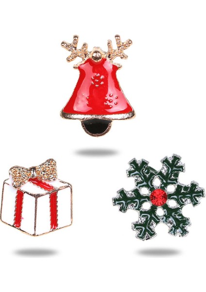 3 Adet Noel Ağacı Kar Tanesi Çan Emaye Broş Pin Rozetleri Giysi Çanta Sırt Çantaları Yaka Pin Seti (Yurt Dışından) fiyatları