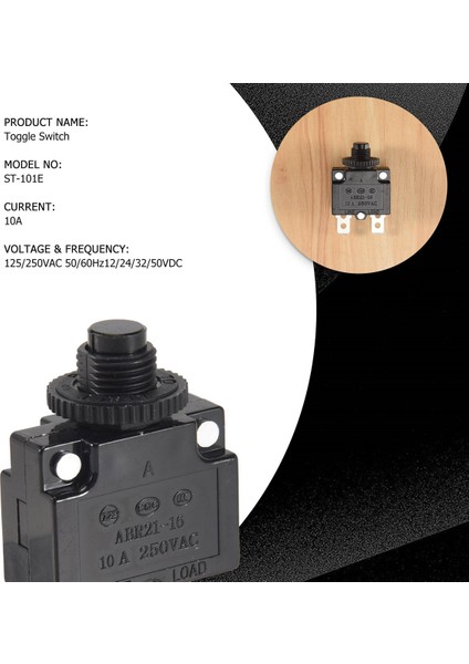 125/250VAC 50/60Hz 10A 2 Pinli Terminaller ST-101E Ac Dc Geçiş Anahtarı (Yurt Dışından)