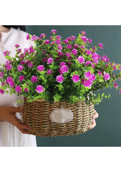 Человеческие Цветы,8 Paketler Yapay Çiçekler Bitkiler Sahte Bahçe Sundurma Pencere Kutusu Dekor Için Sahte Yeşillik Çalılar (Fuşya Yeşil) (Yurt Dışından)