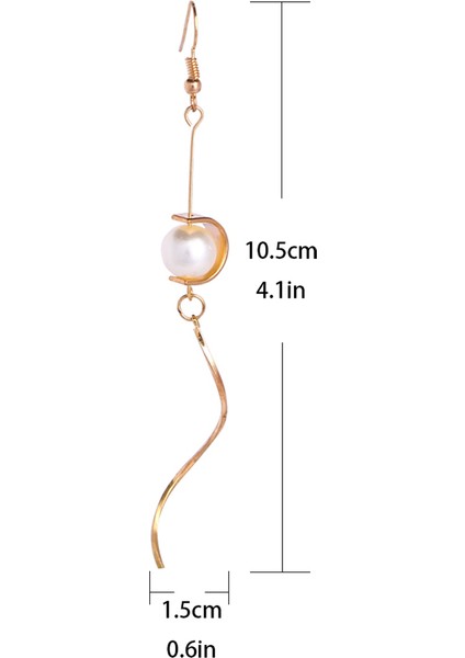 Damla Dangle Inci Uzun Küpe Minimalist Yaz Geometrik Kadın Aksesuarları Altın (Yurt Dışından)