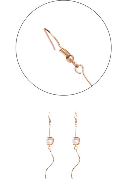 Damla Dangle Inci Uzun Küpe Minimalist Yaz Geometrik Kadın Aksesuarları Altın (Yurt Dışından)