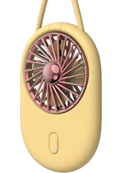 Taşınabilir Asma Boyun Fanı USB Mini Katlanır Dış Mekan El Hava Soğutma Ayarlanabilir Seyahat Soğutucu - Sarı (Yurt Dışından)