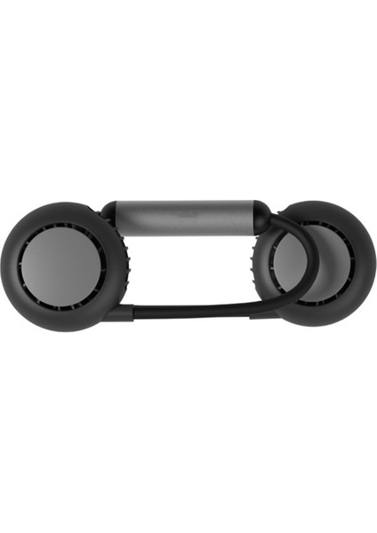 Mini Fan Taşınabilir Asılı Boyun Bandı USB Şarj Edilebilir Çift Fanlar Hava Soğutucu Klima Elektrikli Masa Siyah (Yurt Dışından)