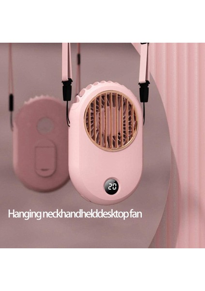 El Ücretsiz Boyun Fanı, Mini Kişisel Tembel Boyun Bandı Asılı Soğutucu USB Taşınabilir Fan Yemek Tırmanışı Açık Seyahat Için, Pembe (Yurt Dışından)