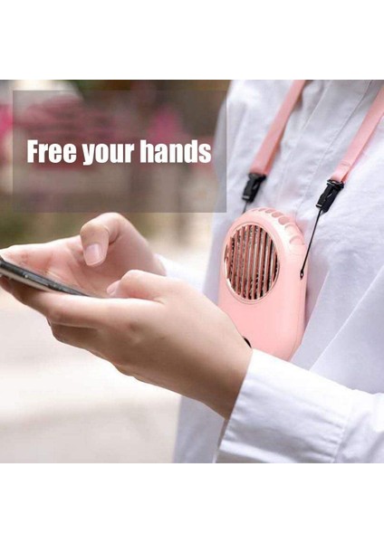 El Ücretsiz Boyun Fanı, Mini Kişisel Tembel Boyun Bandı Asılı Soğutucu USB Taşınabilir Fan Yemek Tırmanışı Açık Seyahat Için, Pembe (Yurt Dışından) modelleri