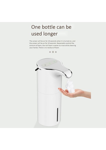450 ml Sabunluk Otomatik Fotoselli El Sabunu USB Şarj Edilebilir Köpük Sabunluk Banyo Otel Tuvalet Için (Yurt Dışından)