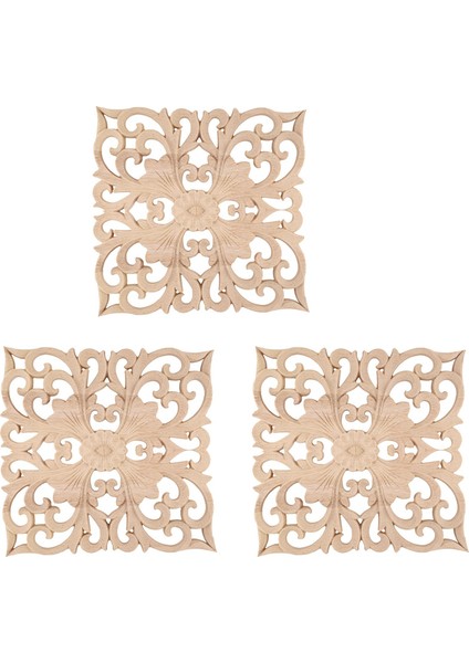 Декоративные Подарки,3x Ahşap Çıkartma Tedarik Avrupa Tarzı Aplike Gerçek Ahşap Oyma Aksesuarları ve Perakende. Ahşap Oyma 20X20X2CM (Yurt Dışından)