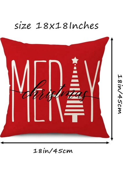 18X18 Inç Çiftlik Evi Keten Yastık Dekorasyon Kanepe Açık Ev Dekor Için Kare Noel Yastık Kılıfı Kapakları (Yurt Dışından) fiyatları