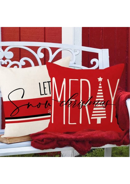 18X18 Inç Çiftlik Evi Keten Yastık Dekorasyon Kanepe Açık Ev Dekor Için Kare Noel Yastık Kılıfı Kapakları (Yurt Dışından) indirimleri