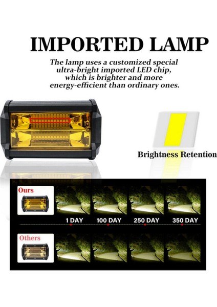 4x 5 Inç 72 W LED Çalışma Lambaları Su Geçirmez Off Road Pod Sis Farları Kamyonlar Için Sarı Lambalar Atv Utv Tekne Golf Arabası (Yurt Dışından)