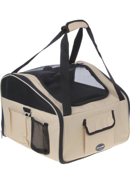 Petcomer Taşınabilir Pet Seyahat Taşıyıcı Köpek Kedi Yavrusu Araba Koltuğu Taşıyıcı Seyahat Çantası Sandık Çanta (Bej, S:40*34*26CM) (Yurt Dışından)