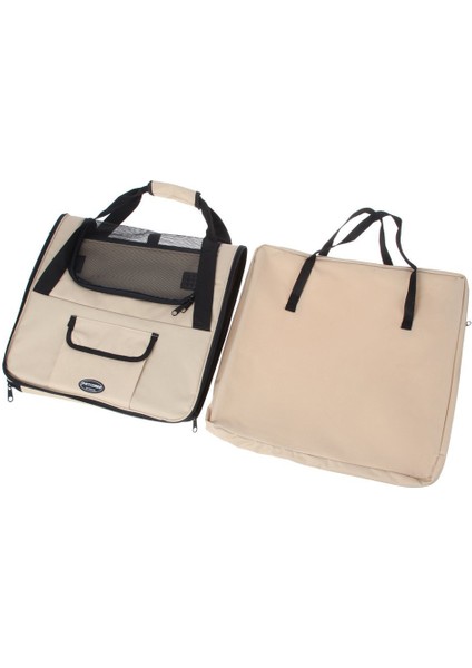 Petcomer Taşınabilir Pet Seyahat Taşıyıcı Köpek Kedi Yavrusu Araba Koltuğu Taşıyıcı Seyahat Çantası Sandık Çanta (Bej, S:40*34*26CM) (Yurt Dışından) fırsatları