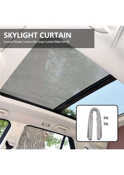 Araba Açılır Tavan Güneşlik Perdeleri Işıklık Panjur Modeli ile Uyumlu - Q5 1K9877307A 5ND877307 Gri (Yurt Dışından)