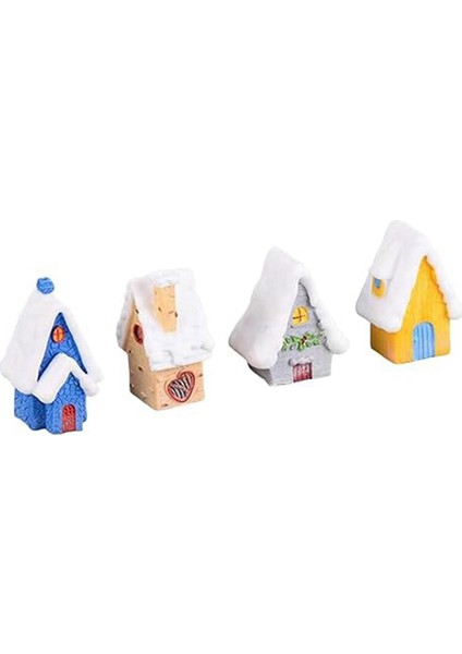 Noel Minyatürleri Figürler, Mini Noel Kar Evi Dekor Süsler, Noel Bebek Evi Peri Bahçe Süslemeleri (Yurt Dışından)