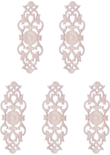 5x Kauçuk Ahşap Oyma Aplike Retro Mobilya El Sanatları Dekor Yeni (40 x 15 Cm) (Yurt Dışından)