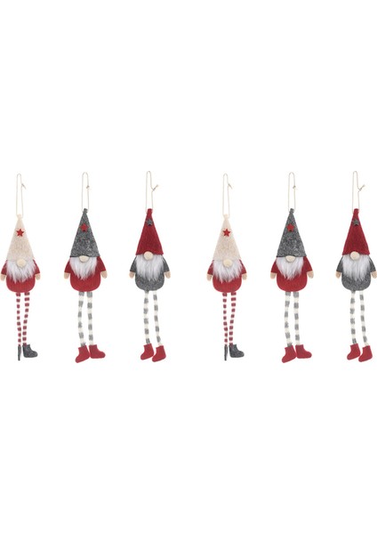 6 Paket Noel Yüzü Olmayan Uzun Bacak Gnome Santa Noel Ağacı Asılı Damla Süs Bebek Süslemeleri Ev Kolye Hediyeler Için (Yurt Dışından)