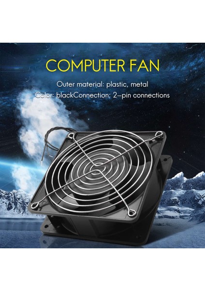 Ac 220-240V 0.14A 120MMX120MM Metal Bilgisayar Cpu Fanı Siyah (Yurt Dışından) fiyatları