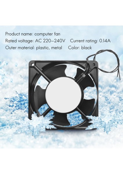 Ac 220-240V 0.14A 120MMX120MM Metal Bilgisayar Cpu Fanı Siyah (Yurt Dışından) modelleri