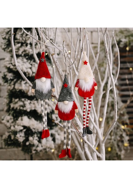 6 Paket Noel Yüzü Olmayan Uzun Bacak Gnome Santa Noel Ağacı Asılı Damla Süs Bebek Süslemeleri Ev Kolye Hediyeler Için (Yurt Dışından) fırsatları