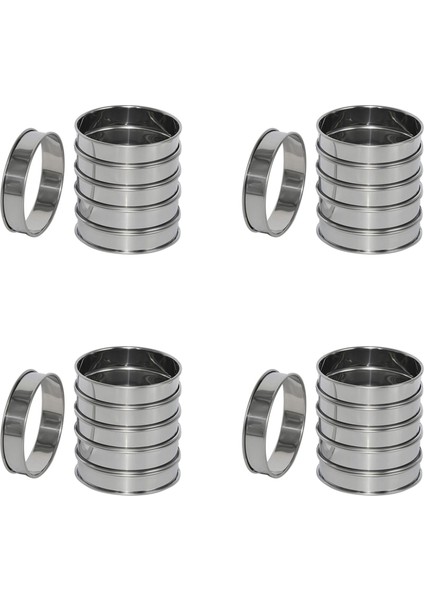 Торт В Форме,24 Paket 4 Inç Çift Haddelenmiş Ingiliz Muffin Halkaları, Paslanmaz Çelik Krumpet Halkaları, Tart Halkaları, Yuvarlak (Yurt Dışından)