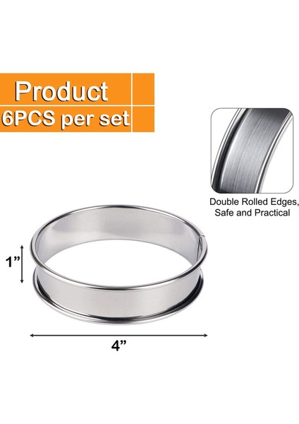 Торт В Форме,24 Paket 4 Inç Çift Haddelenmiş Ingiliz Muffin Halkaları, Paslanmaz Çelik Krumpet Halkaları, Tart Halkaları, Yuvarlak (Yurt Dışından) modelleri