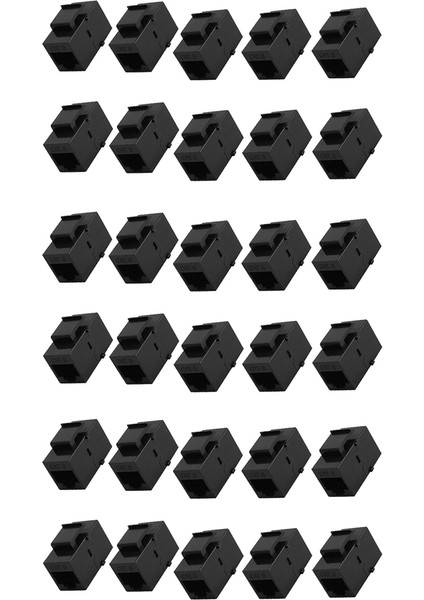 30 Adet RJ45 Konektörü Keystone Jack Cat6 Uzatma Çoğaltıcı Ethernet Ağı Lan Cat 6 Çoğaltıcı Jaklar Uzatma Adaptörü, Siyah (Yurt Dışından)