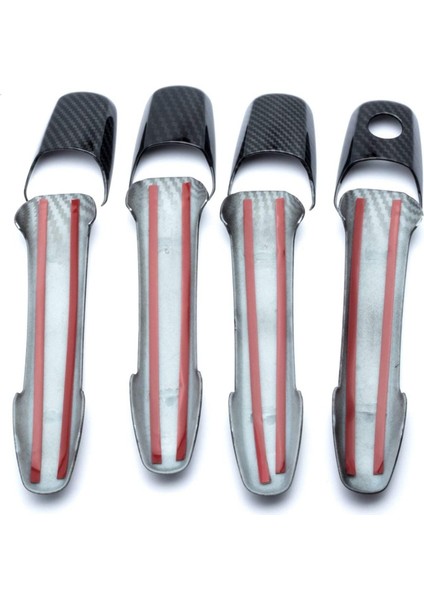 Karbon Fiber Araba Kapı Kolu Kapak ile Uyumlu 2 3 6 Kapı Kolu Dekorasyon Kapı Kolu Kapak Trimler Anahtarsız Delikler (Yurt Dışından)