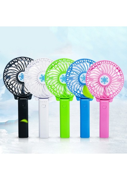 Yaz Soğutucu Mini El Fanı USB Şarj Kişisel Masa Fanları Şarj Edilebilir Taşınabilir Ofis Açık Seyahat Enerji Kaynağı Mavi (Yurt Dışından)