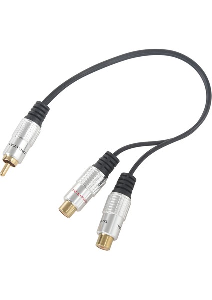 Metal Rca Dişi - Çift 2-Rca Erkek Altın Kaplama Adaptör, Stereo Ayırıcı Y Ses Kablosu (Rca F-2 Rca M) (1 Erkek - 2 Kadın) (Yurt Dışından)