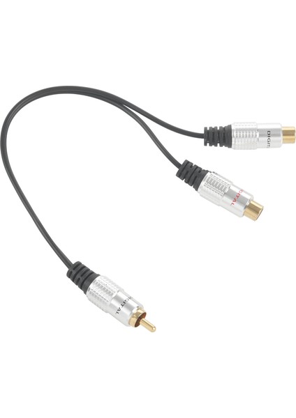 Metal Rca Dişi - Çift 2-Rca Erkek Altın Kaplama Adaptör, Stereo Ayırıcı Y Ses Kablosu (Rca F-2 Rca M) (1 Erkek - 2 Kadın) (Yurt Dışından)