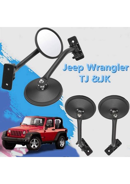 Dikiz Yuvarlak Aynalar Yan Ayna Wrangler Jk Tj Cj Sınırsız 2007-2017 Araba-Styling ile Uyumlu (Yurt Dışından) fırsatları